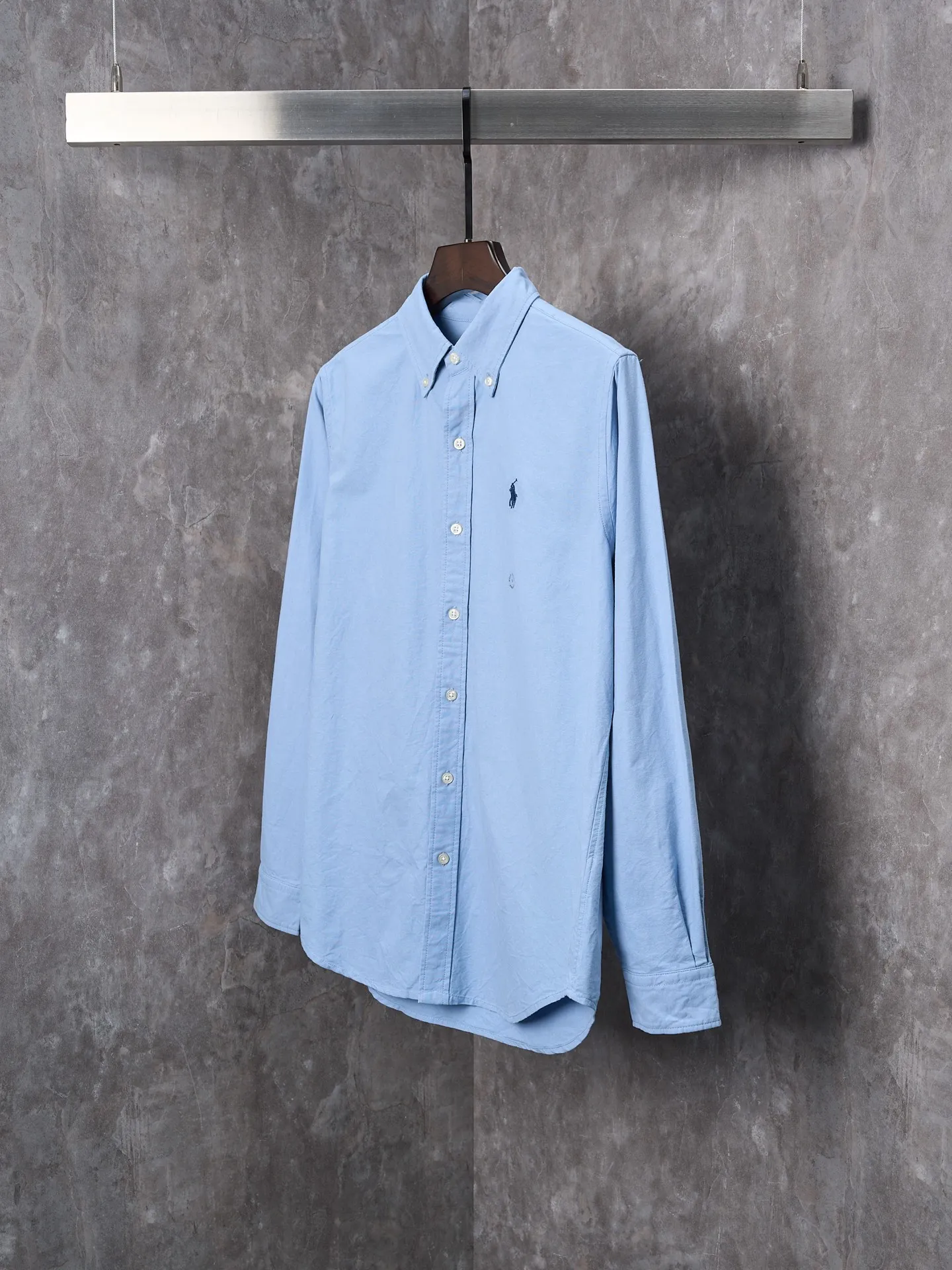 P340 Actual hanging auction】Ralph Lauren/Ralph Lauren couples must-have solid color pony embroidered cotton long-sleeved shirt [Ready stock] XS S M L XL